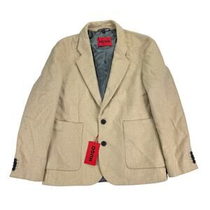 Hugo Boss Mens Modern Fit Acrylic Blend Sport Coat Beige 38S